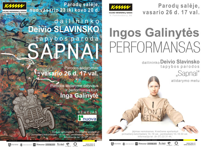 Deivis Slavinskas's solo exhibition "Dreams" and Inga Galinytė's performance "Please be perfect", 2015