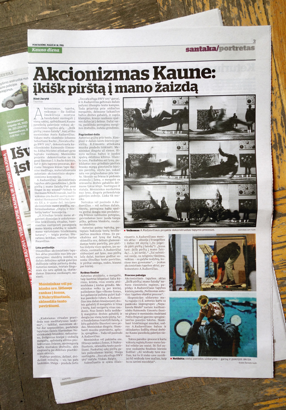 My photos in Kaunas main newspaper "Kauno Diena" (18 Sep 2015)